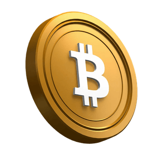 Bitcoin (BTC) coin tilted in the hero section design