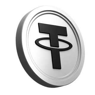 USDT coin graphic by Tether featured in the platform's information section
